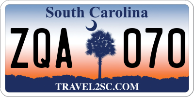 SC license plate ZQA070