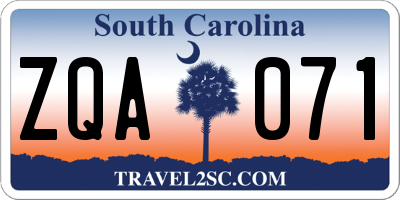 SC license plate ZQA071