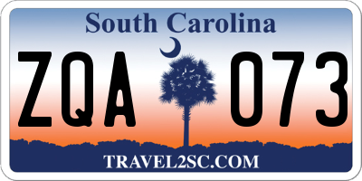 SC license plate ZQA073