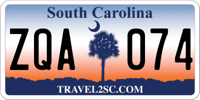 SC license plate ZQA074