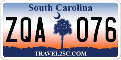 SC license plate ZQA076