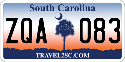 SC license plate ZQA083