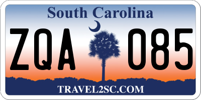 SC license plate ZQA085