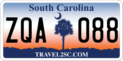 SC license plate ZQA088