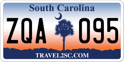 SC license plate ZQA095