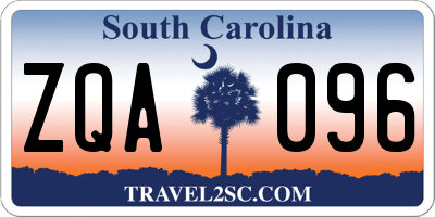 SC license plate ZQA096