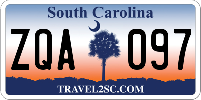 SC license plate ZQA097