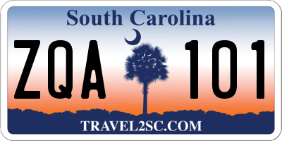 SC license plate ZQA101