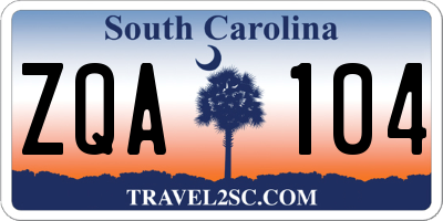 SC license plate ZQA104