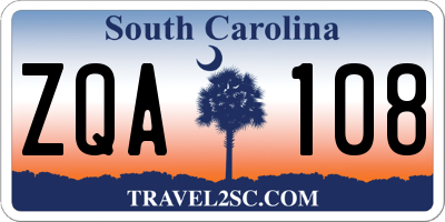 SC license plate ZQA108