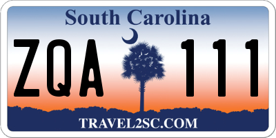 SC license plate ZQA111