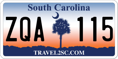 SC license plate ZQA115