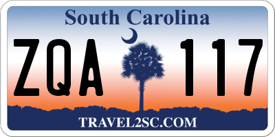 SC license plate ZQA117