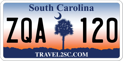SC license plate ZQA120