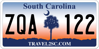 SC license plate ZQA122