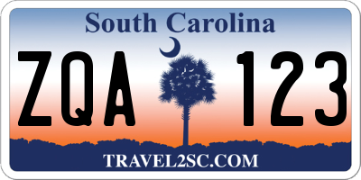 SC license plate ZQA123