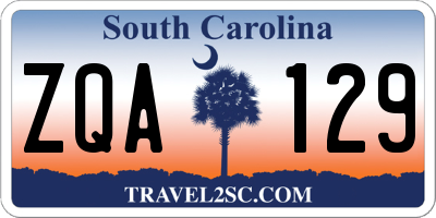SC license plate ZQA129
