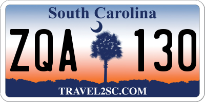 SC license plate ZQA130