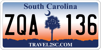 SC license plate ZQA136