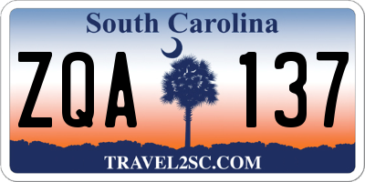 SC license plate ZQA137