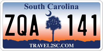 SC license plate ZQA141