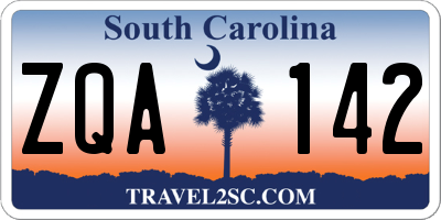 SC license plate ZQA142