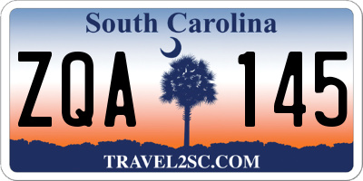 SC license plate ZQA145