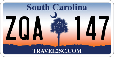SC license plate ZQA147