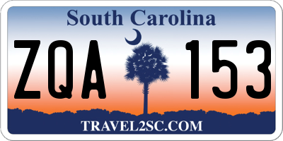 SC license plate ZQA153