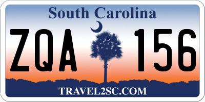 SC license plate ZQA156