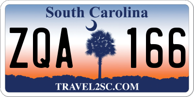 SC license plate ZQA166