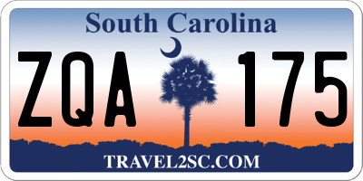 SC license plate ZQA175