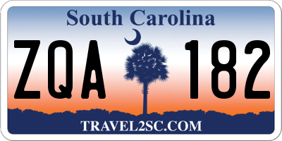 SC license plate ZQA182