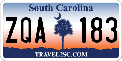 SC license plate ZQA183