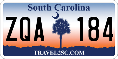 SC license plate ZQA184