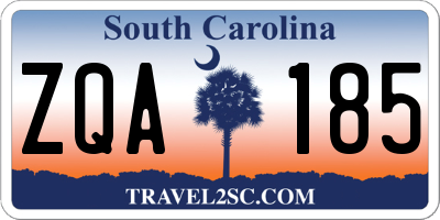 SC license plate ZQA185