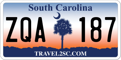 SC license plate ZQA187