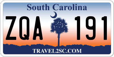 SC license plate ZQA191