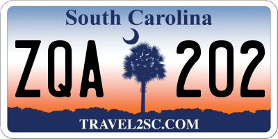 SC license plate ZQA202
