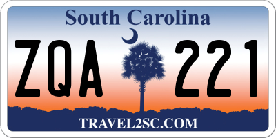 SC license plate ZQA221