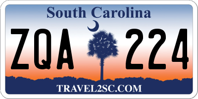 SC license plate ZQA224