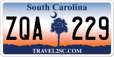 SC license plate ZQA229