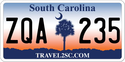 SC license plate ZQA235