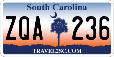 SC license plate ZQA236