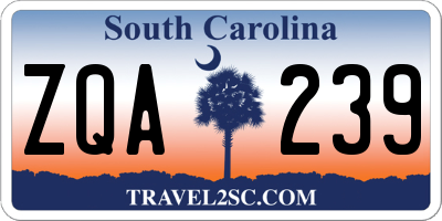SC license plate ZQA239