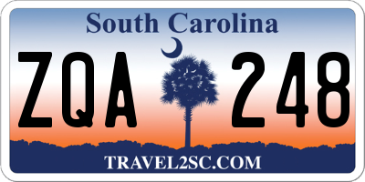 SC license plate ZQA248