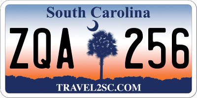 SC license plate ZQA256