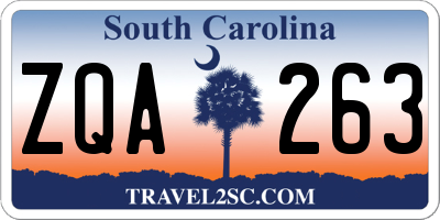SC license plate ZQA263
