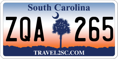 SC license plate ZQA265