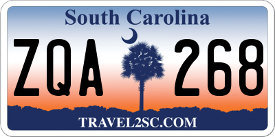 SC license plate ZQA268